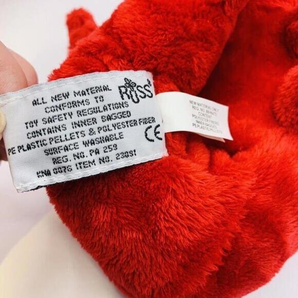 Russ Berrie Burnie The Red Lobster Plush & Beans 8inchLil Peepers Stuffed Toy - Picture 7 of 9